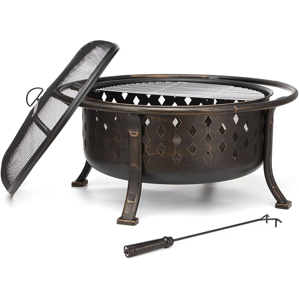 Fire Pit Bowl - 36 inch buitenhaard van hout met