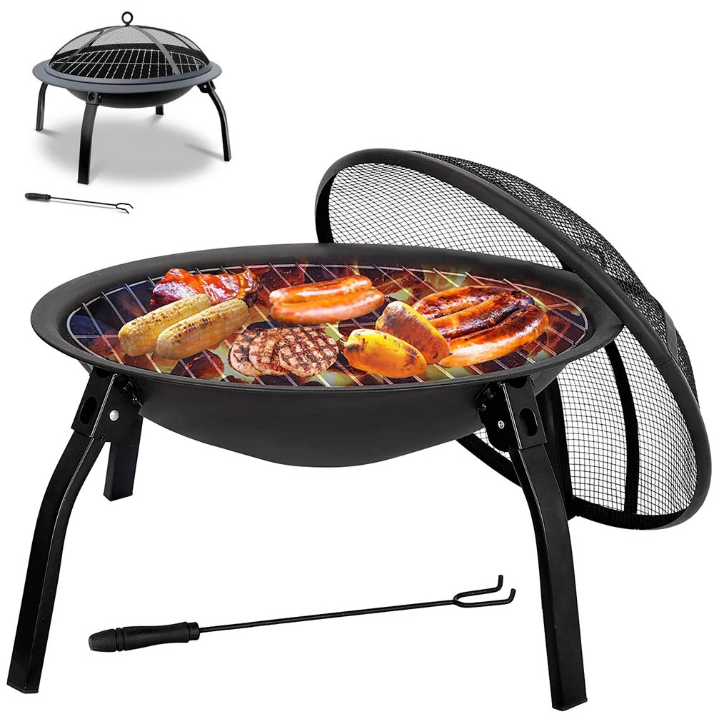Fire Pit Bowl - Zware ijzeren ronde vuuroven wastafel opvouwbare