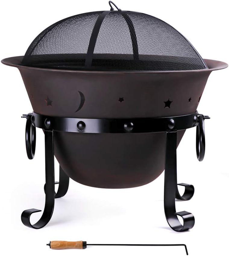 Fire Pit Bowl - Gietijzeren vuurputten, 29 inch, rond, diep,