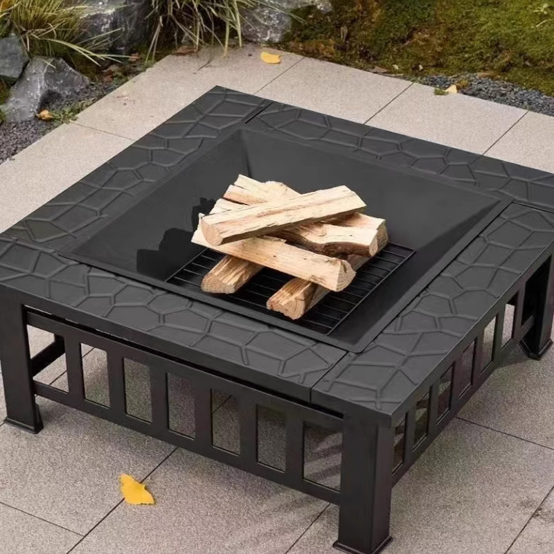 Fire Pit Bowl - Buitenhaard van metaal met vonkenscherm en