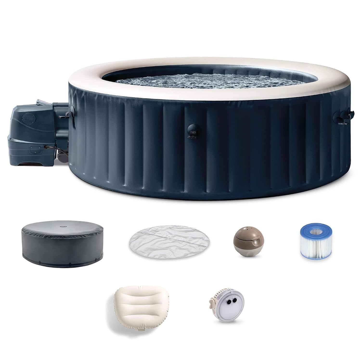 Inflatable Hot Tub - 6-persoons rond opblaasbaar bubbelbad, bubbelmassage spa-set