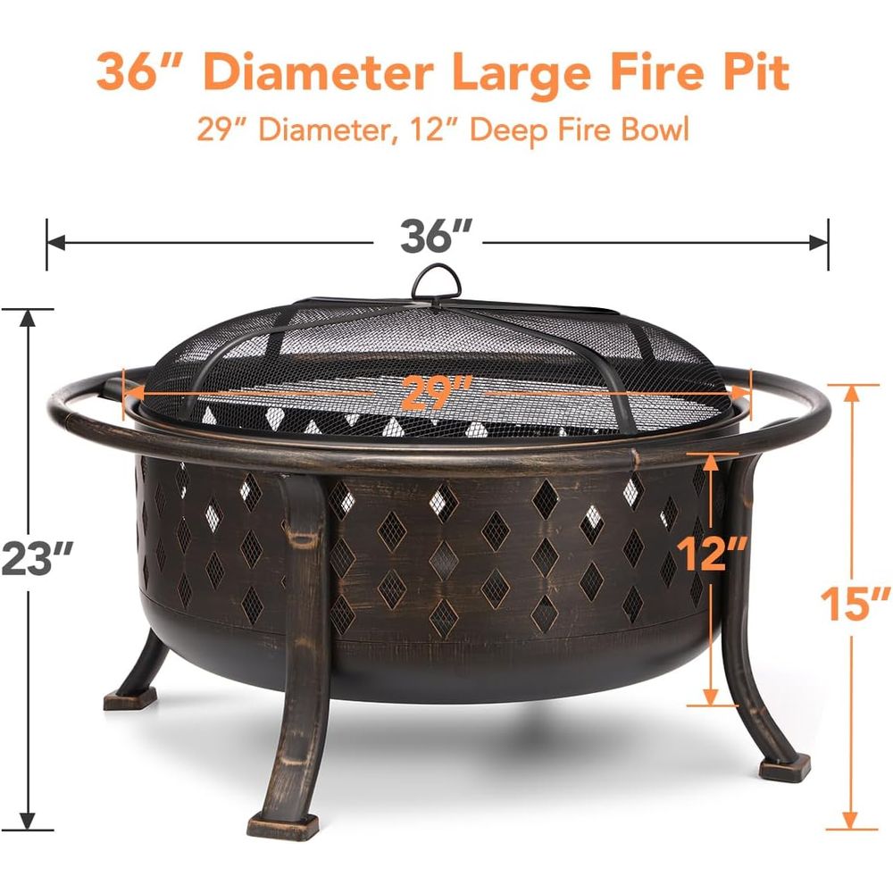 36 inch buitenhaard van hout m - Fire Pit Bowl recensie en prijs
