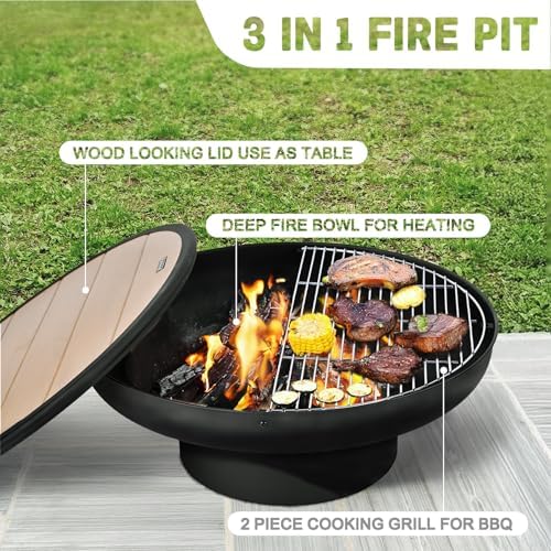 32 inch vuurtafel met deksel,  - Fire Pit Bowl recensie en prijs